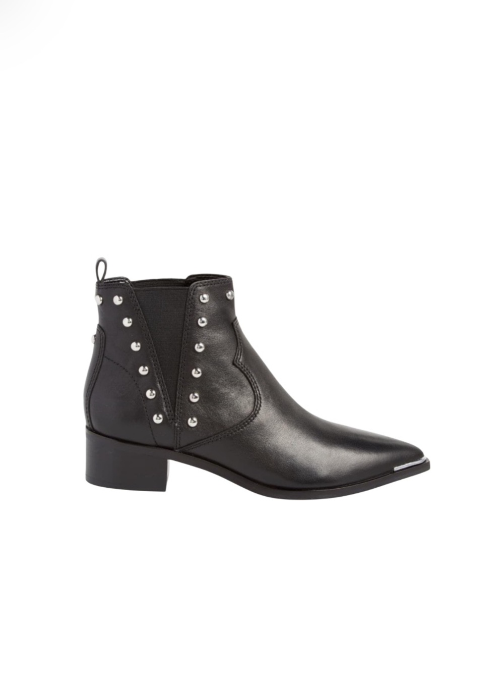 Marc Fisher MLYentia Black Leather Chelsea Studded Boots